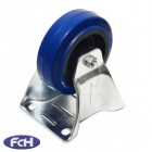 100mm Fixed Castor with Blue Rubber Wheel