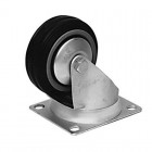80mm Swivel Castor with Black Rubber Wheel