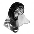 80mm Fixed Castor with Black Rubber Wheel