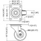 80mm Swivel Castor with Blue Rubber Wheel