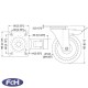 125mm Braked Swivel Castor with Blue Rubber Wheel