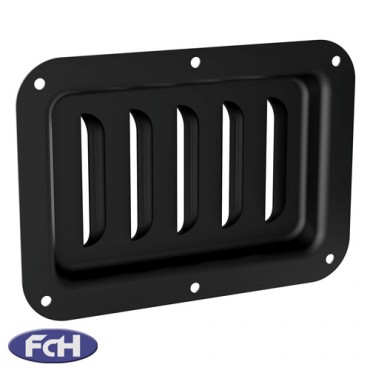 Large Black Dish with Vertical Louvre Vents