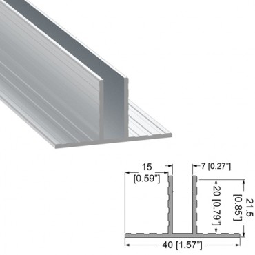 Dividing Wall Aluminium Channel for 7mm Panels (2mts)